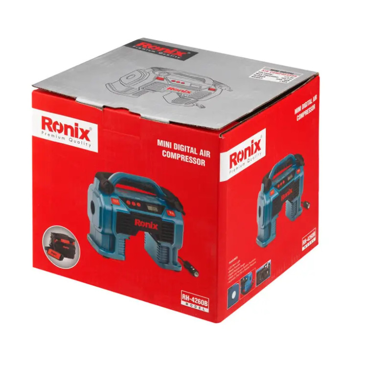 مینی کمپرسور باد سه کاره دیجیتال فندکی با کیف RH-4260B رونیکس